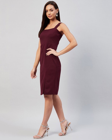 Burgundy shop sheath dress