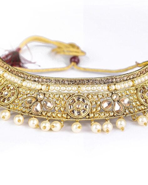 South Indian choker necklace designs | Small gold choker necklace desi –  Indian Designs