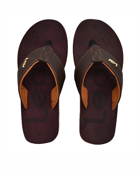 Buy Brown Flip Flop Slippers for Men by LEAF FOOTWEAR Online