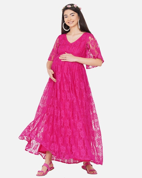 Georgette Baby Shower Dress | Shop Maternity Photoshoot Dress – WearVega