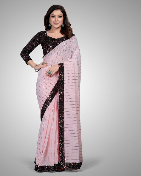 Party Wear Ladies Plain Rani Pink Silk Saree, 5.5 m (separate blouse piece)  at Rs 450 in Surat