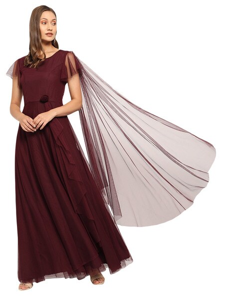 RETIRY- Solid V Neck Cape Sleeve Dress - Harmonygirl.com