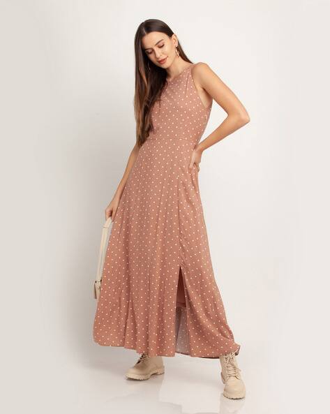Zink London Polka-Dot Print Gown Dress