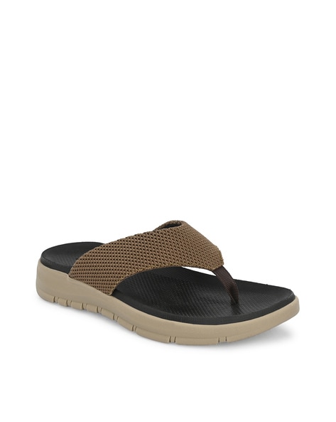 Textured Thong-Style Slipper with Synthetic Upper