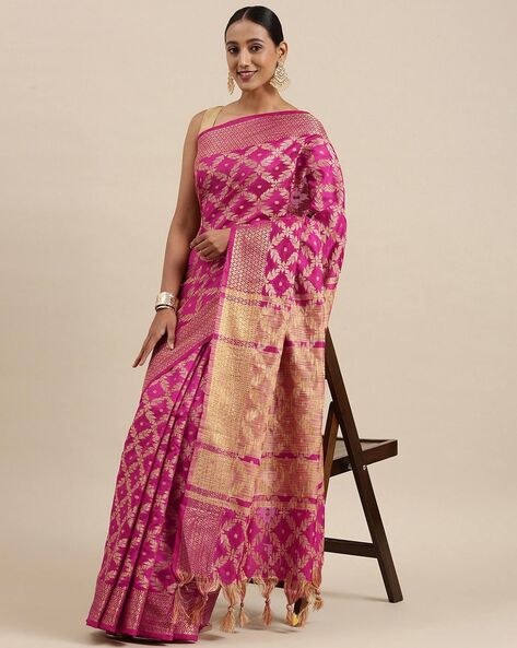 Buy Pink Sarees for Women by Awriya Online | Ajio.com