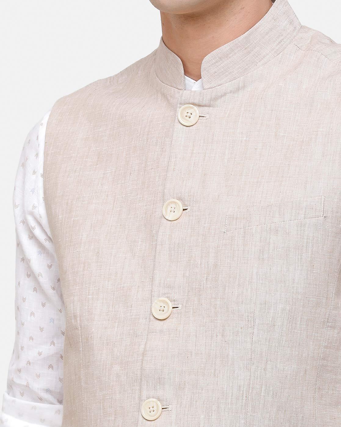 Linen club cheap nehru jacket