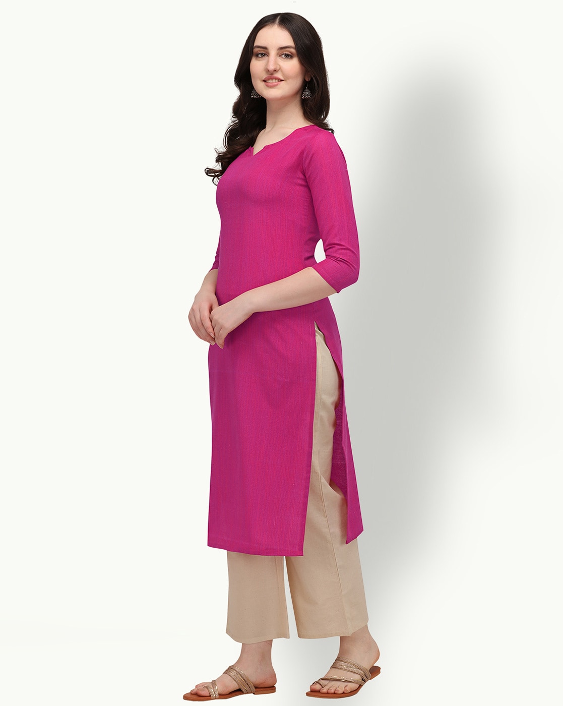 Buy Femeone Women Pink Cotton Chikankari Work Anarkali Kurti Dupatta Set -  2XL Online at Best Prices in India - JioMart.