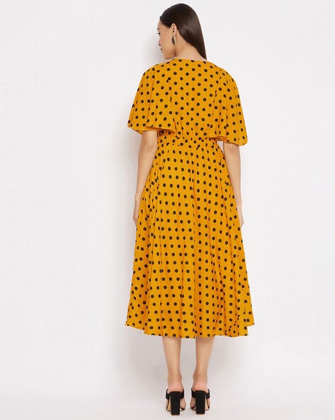 Mustard clearance spotty dress