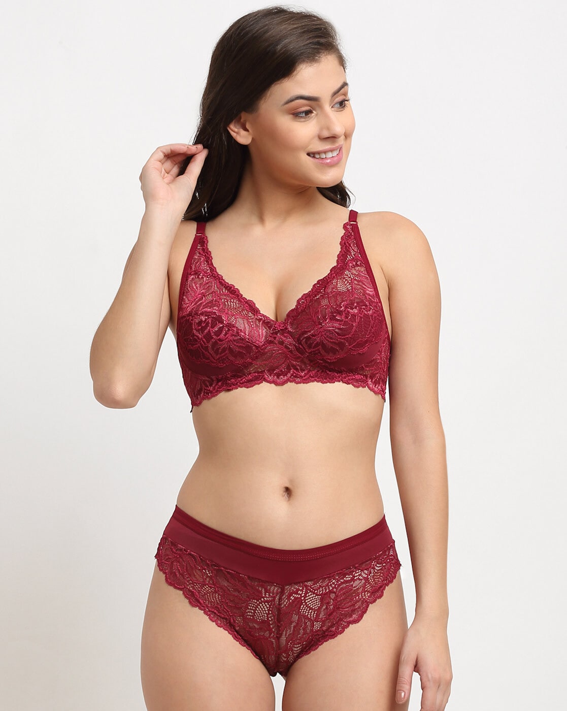 Maroon Net Bra Panty Set, for Inner Wear, Feature : Comfortable at Rs 150 /  Set in Greater Noida