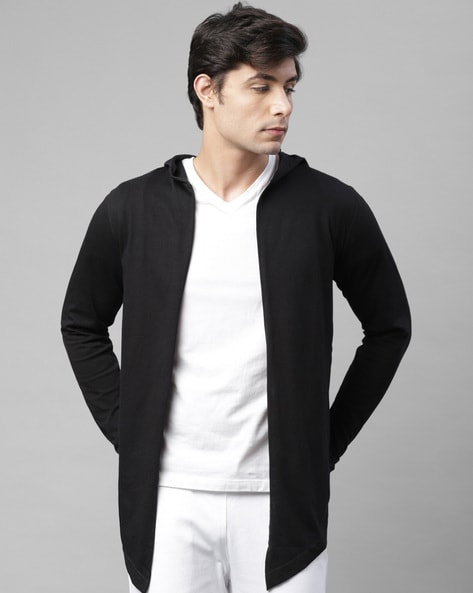 Open front store hooded cardigan