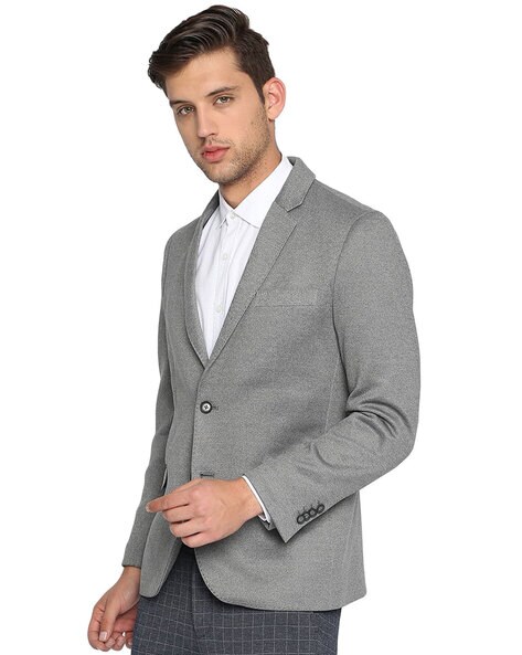 Grey best sale textured blazer