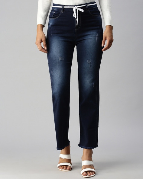 Womens Distressed Ripped Jeans | Pull on Jean Jeggings – MomMe and More
