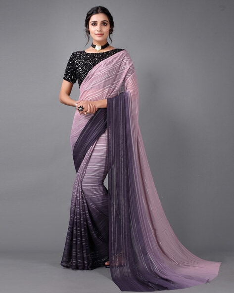 Self Weaved Dual Tone Heavy Black Purple Banarasi Silk Sarees – Dailybuyys