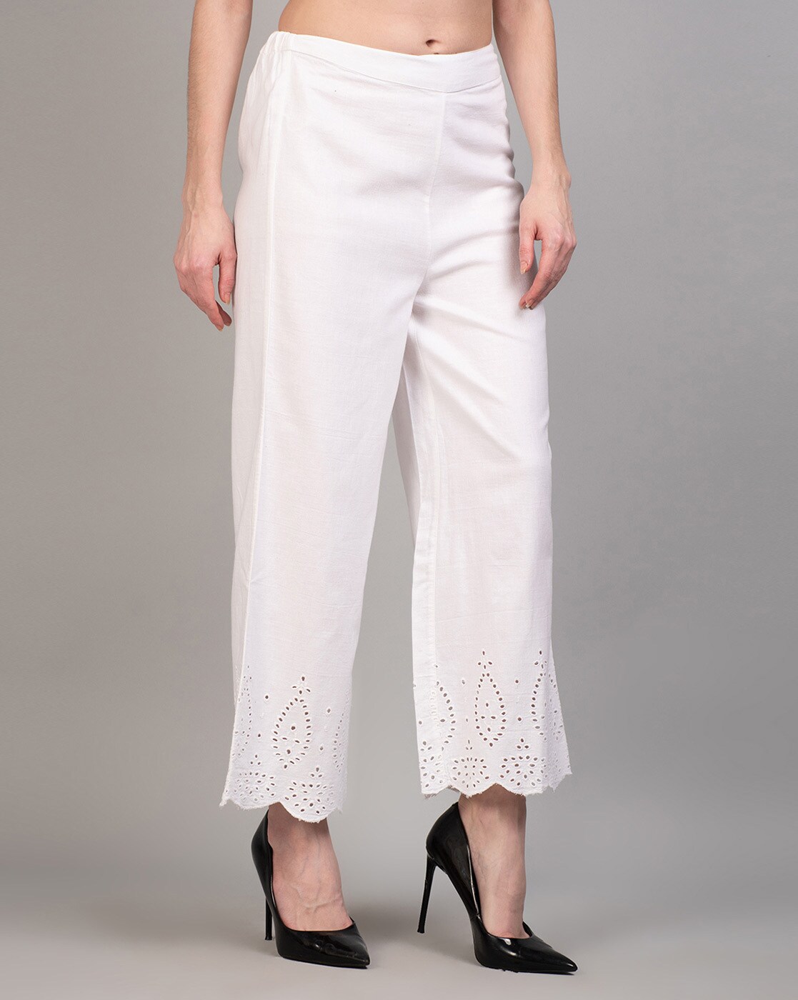 Buy White Trousers & Pants for Women by 9 IMPRESSION Online