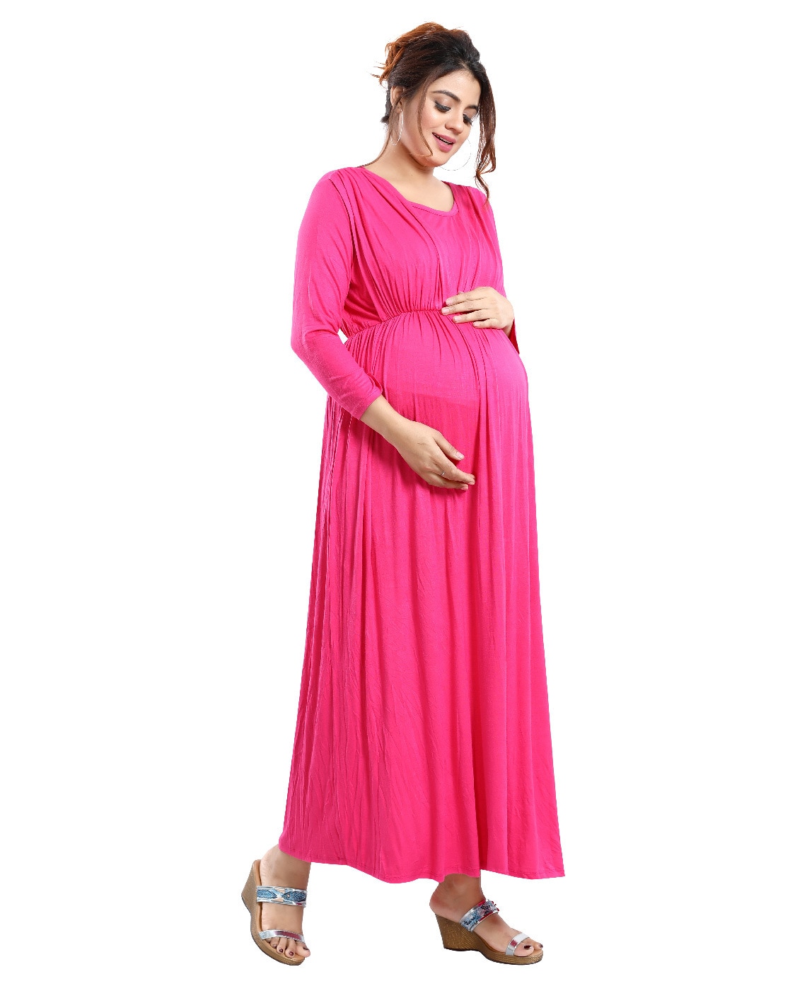 Shaded Pink Maternity Maxi Dress at Rs 2599/piece, Maternity Dress in  Delhi