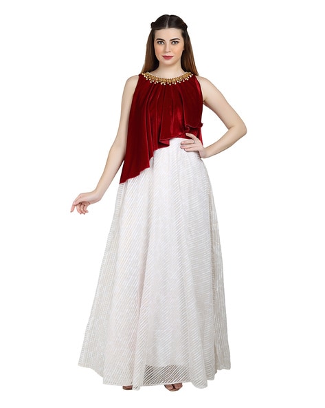 Pink Lace Kurta & White Slip Dress – Set of 2 – The Svaya