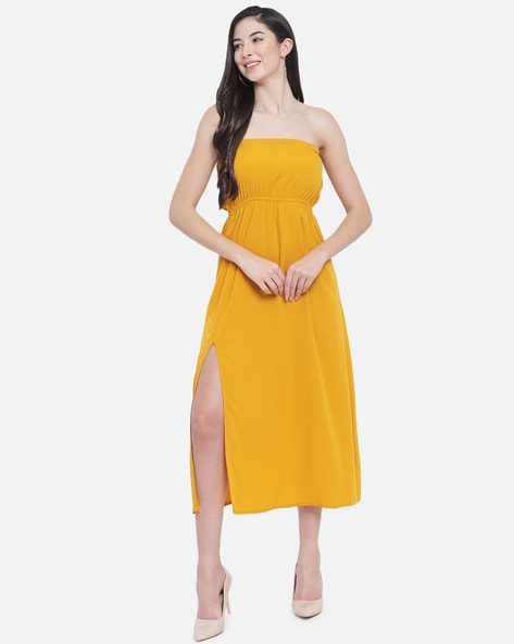 All yellow outlet dresses