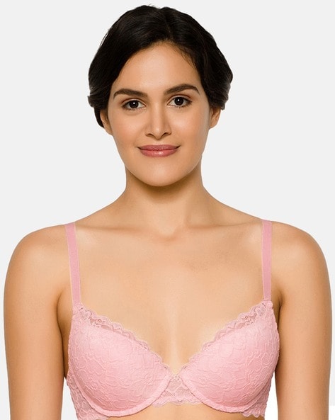 Hot Pink Lightly Padded Daily Wear Bra By Estonished