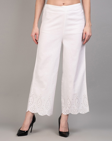 Buy White Trousers & Pants for Women by 9 IMPRESSION Online