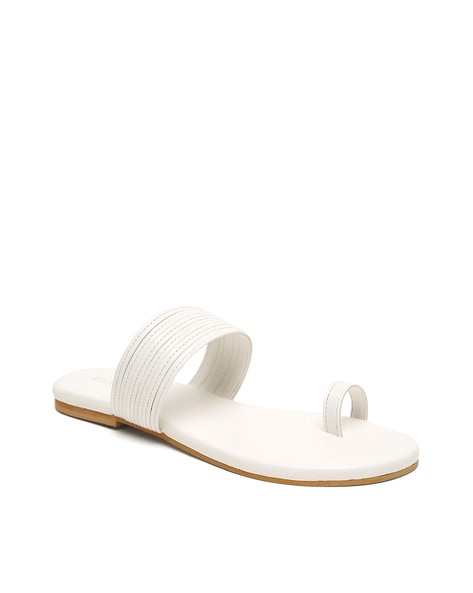 Bruno Manetti Solid Toe-Ring Flat Sandals