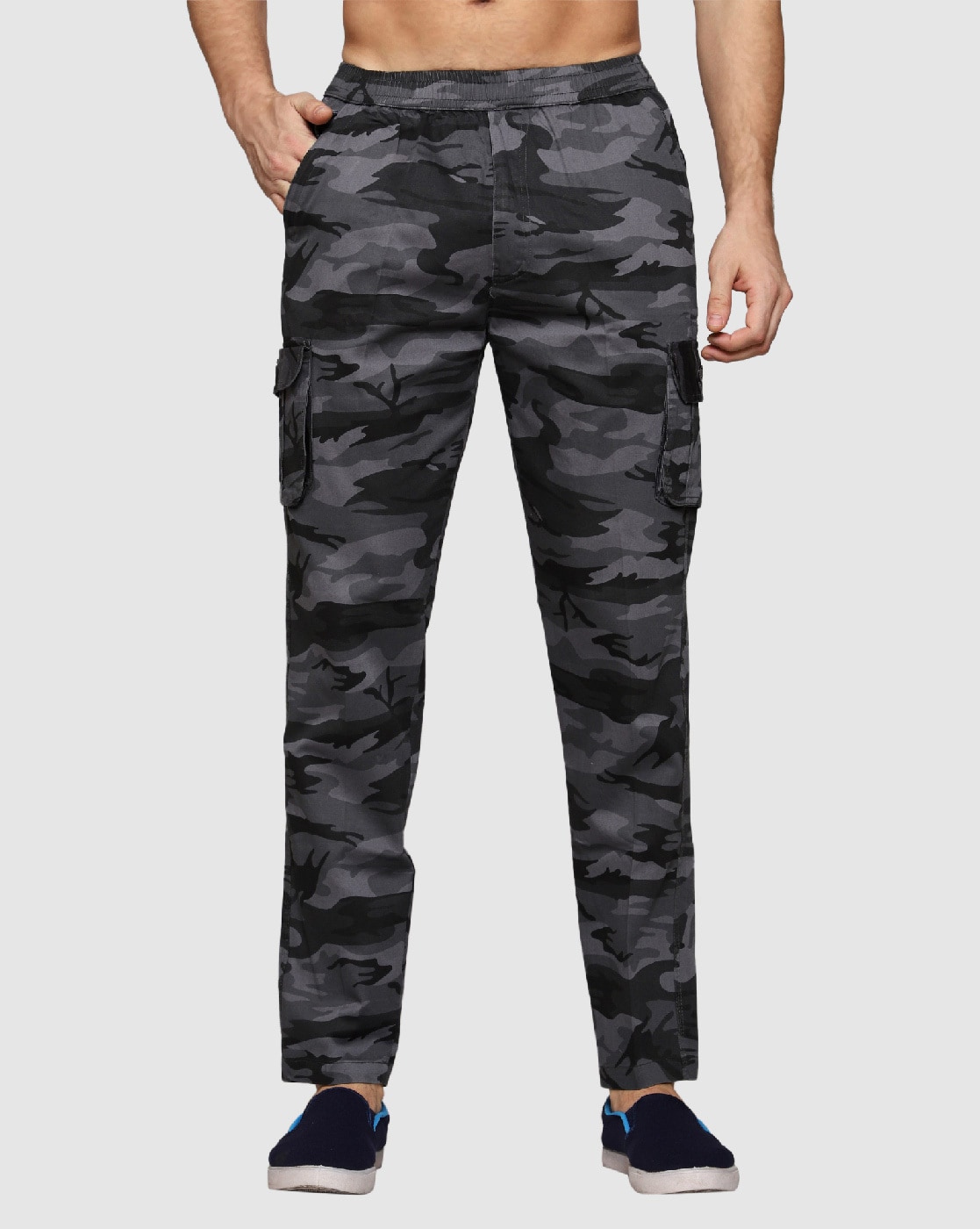 Men Waterproof Warm Cargo Trousers Pants Army Military Camo Print 100   Khaki