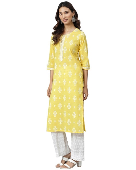 Buy online Yellow Printed Kurta Pant Set from ethnic wear for Women by Neel  Art for ₹1499 at 50% off | 2024 Limeroad.com