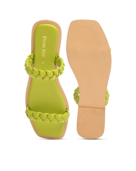 Neon green flat discount sandals