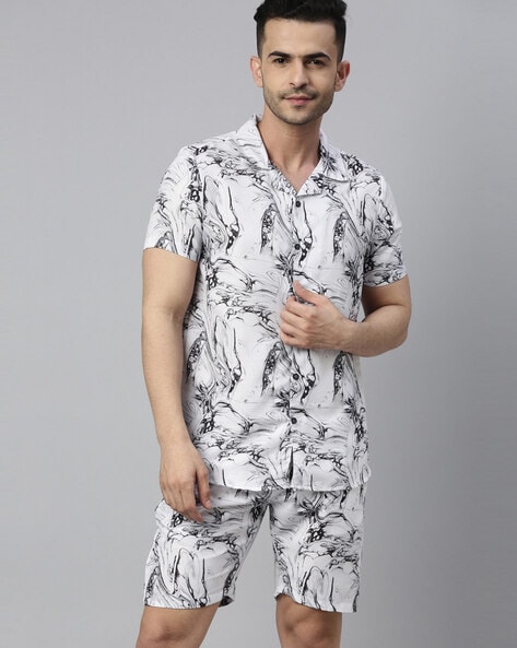 Mens short loungewear discount set