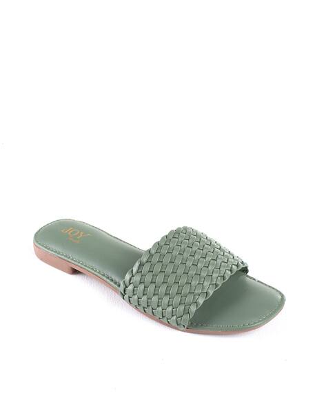 Textured Slip-On Flat Sandals