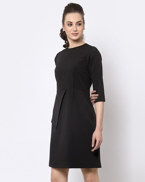 Dress Stock Women A-line Black Dress - Buy Dress Stock Women A-line Black  Dress Online at Best Prices in India | Flipkart.com