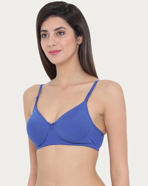 Lightly-Padded T-shirt Bra with Bow Applique