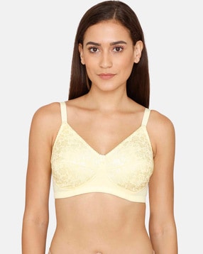 Buy Rosaline by Zivame Yellow Printed Half Coverage T-Shirt Bra