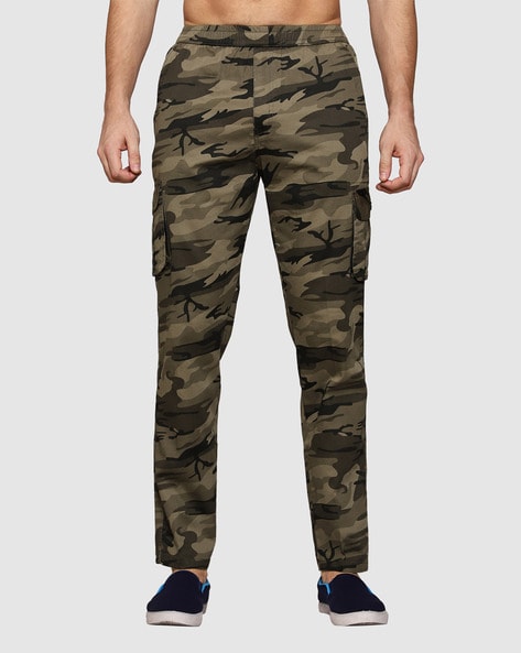 Petite Grey Camo Printed Cargo Trousers  PrettyLittleThing