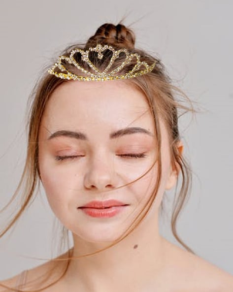 Gold Mini Crown Girls Hair Clips with Rhinestones  Ubuy India
