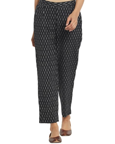 Buy Fabindia Women Beige Slim Fit Tussar Silk Cotton Trousers - Trousers  for Women 625624 | Myntra