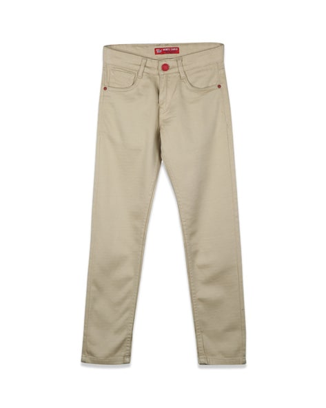 Buy MONTE CARLO Solid Cotton Lycra Slim Fit Mens Trousers | Shoppers Stop