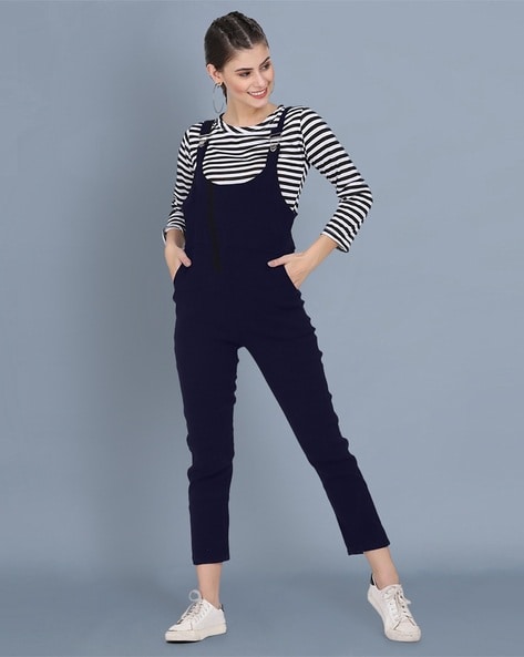 Buy Navy Blue Jumpsuits &Playsuits for Women by BUYNEWTREND Online