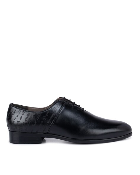 Louis Vuitton Mens Oxford Shoes Black Leather Round Toe Lace Up