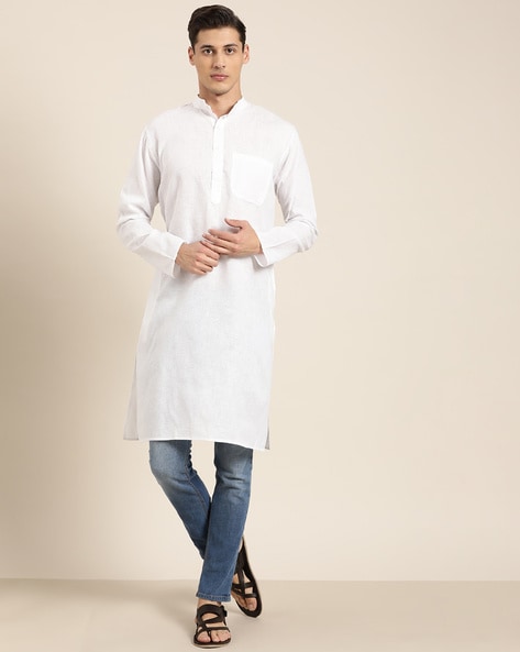 Sojanya Long Kurta with Patch Pocket