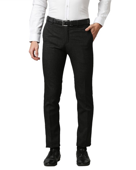Buy Raymond Men's Flat Front Contemporary FIT Black Formal Trousers  (RPTF02437-K9 112) at Amazon.in