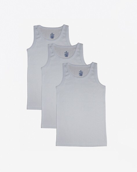 Pack of 6 Round-Neck Sleeveless Vest