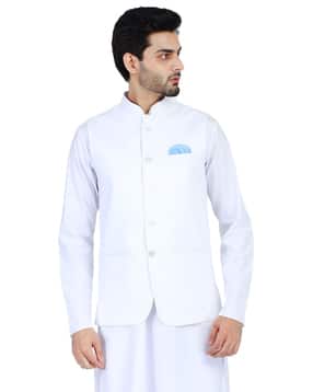 tahvo Slim Fit Nehru Jacket with Welt Pockets-picture-12