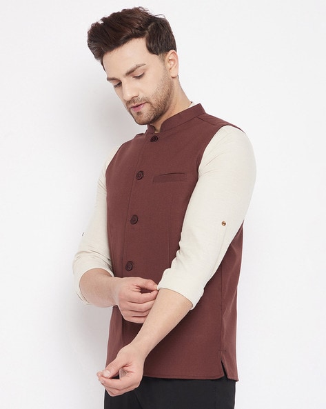 Maroon colour waistcoat best sale