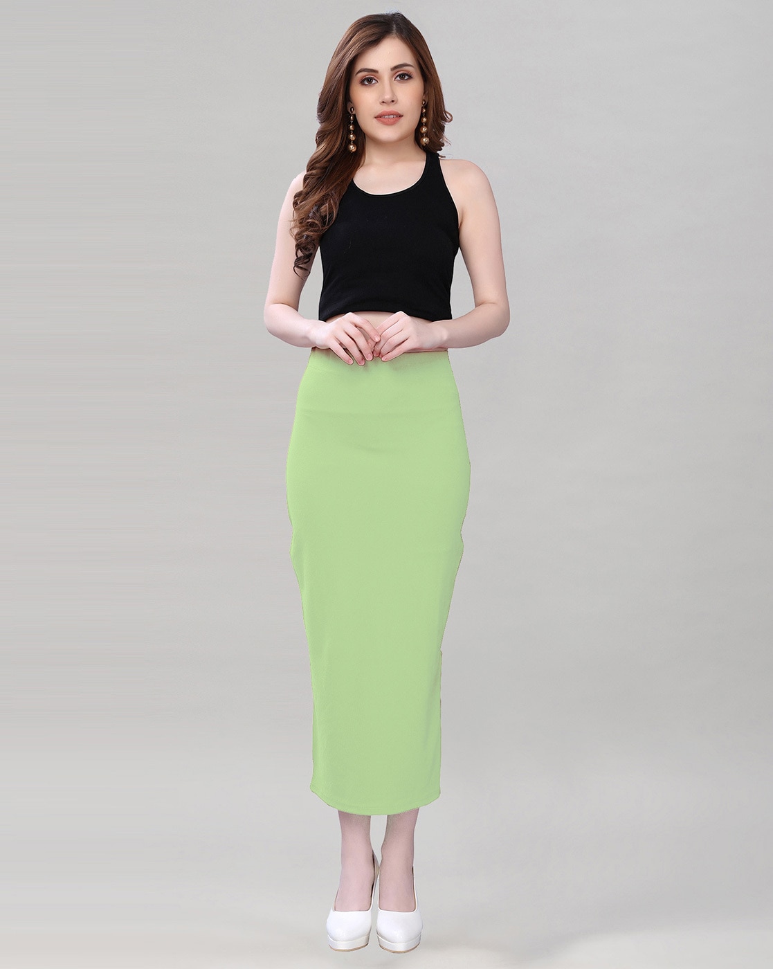 Buy Soch Pista Green Palin Saree Shapewear for Women Online @ Tata CLiQ
