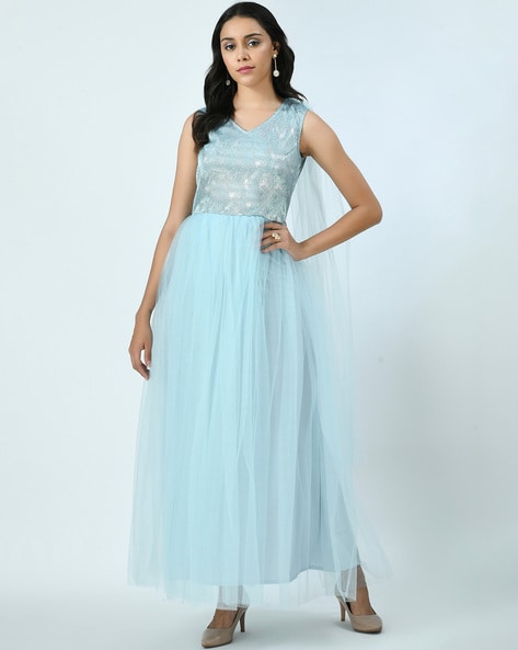 Sexy Slit Royal Blue Mesh Prom Dress – daisystyledress