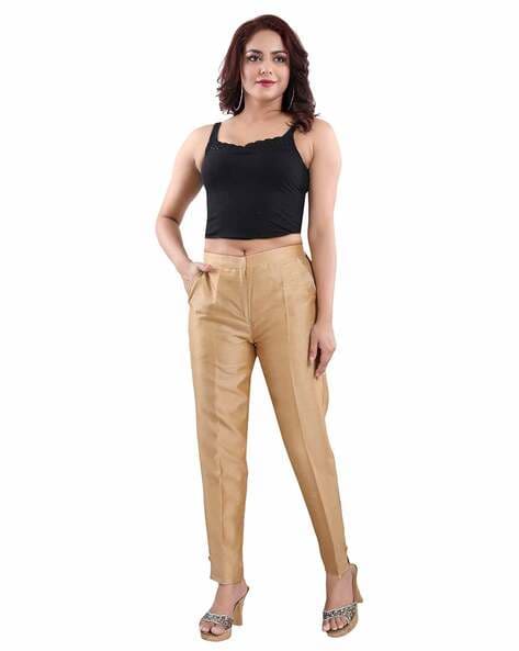 Buy Golden and Black Combo of 2 Ankle Length Pant Taffeta Silk for Best  Price, Reviews, Free Shipping