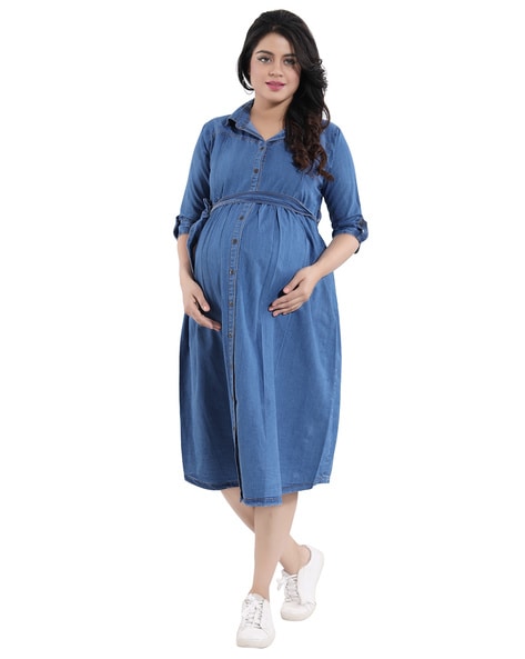 PinkBlush Navy Button Down Short Sleeve Maternity Dress | Maternity dresses,  Casual maternity dress, Maternity dress outfits