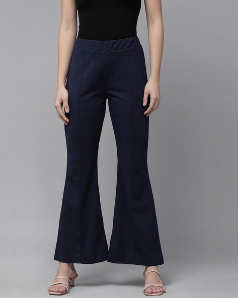 Buy Style Junkiie Off White HolidayIsh Bell Bottom Pants for Women Online   Tata CLiQ Luxury