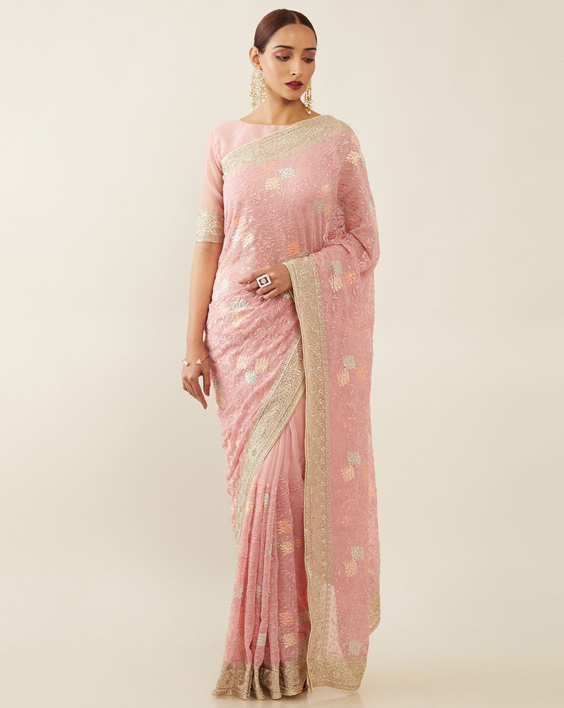 Buy Pink Sarees for Women by SOCH Online | Ajio.com