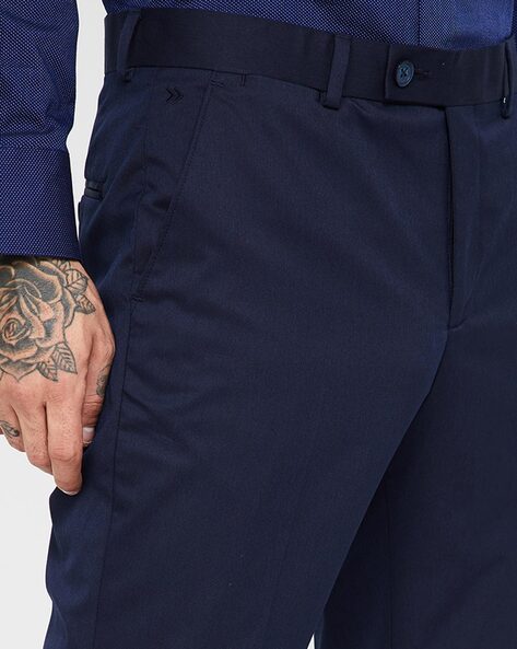 Buy Blue Trousers for Men Navy Blue Trousers Online SELECTED HOMME